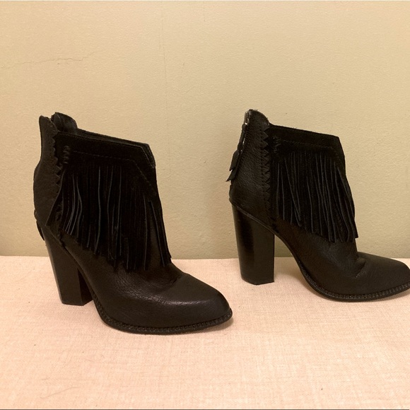 Cynthia Vincent Fringe Ankle Boots - Picture 10 of 11